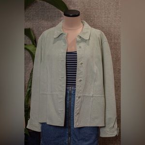 Genuine Suede Leather Jacket Mint Green Travel Smith